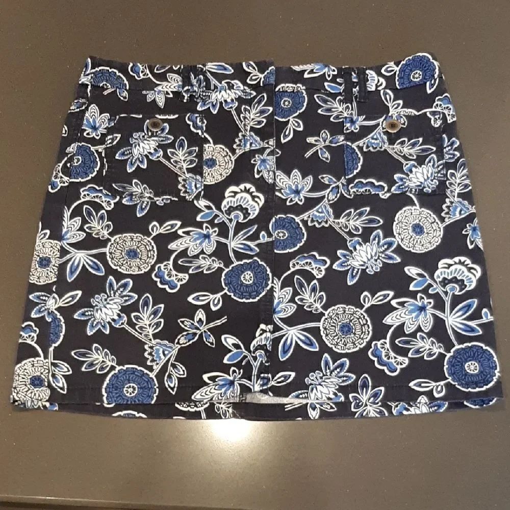 LOFT Navy Blue Floral Skirt